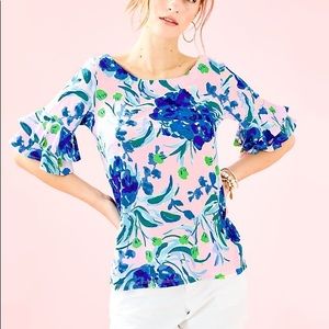 EUC Lilly pulitzer Lulu top in sweet pea
